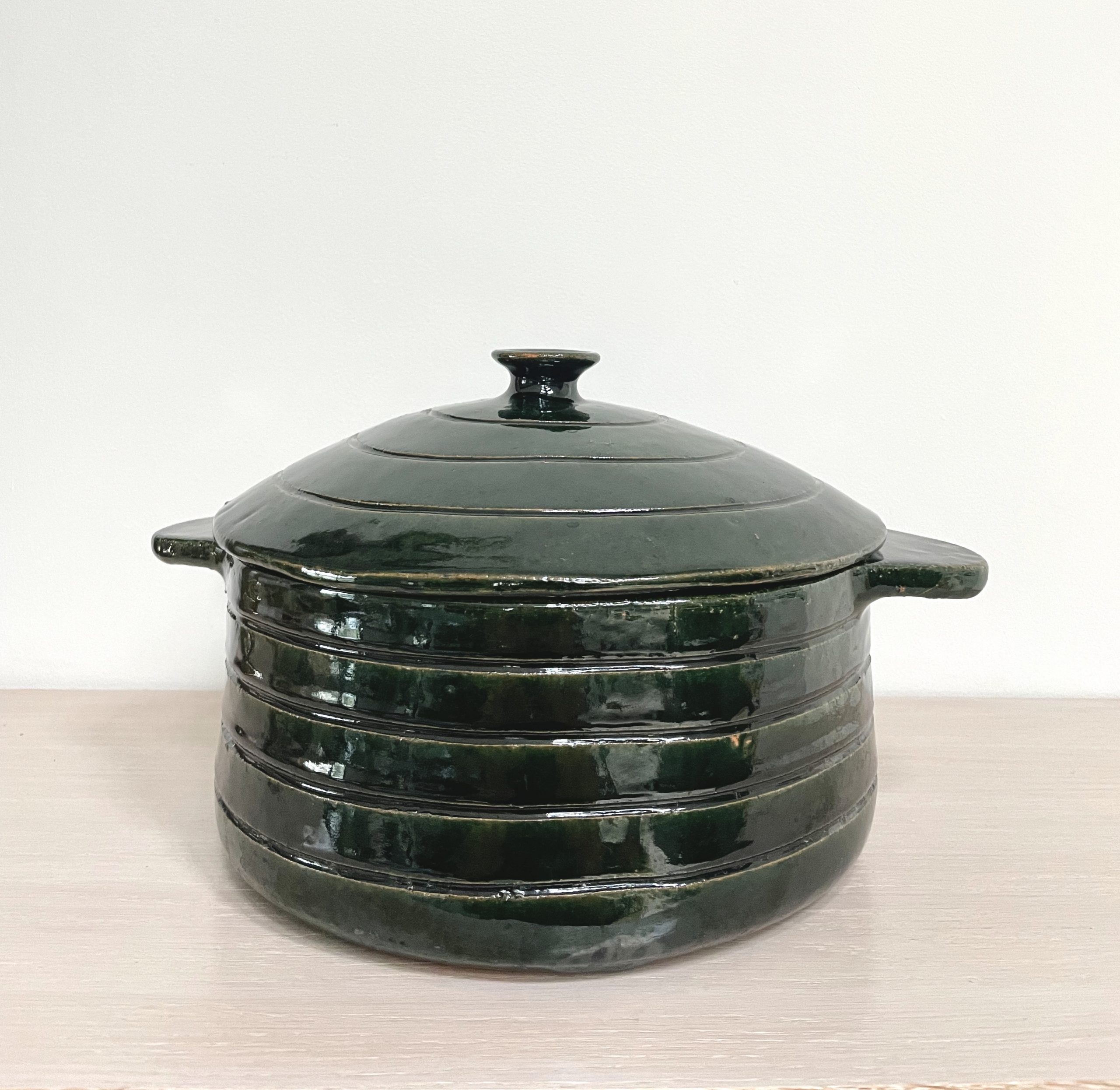 Atzompa Green Clay Pot Dutch Oven - Large 9